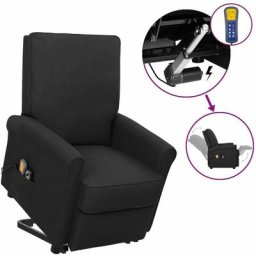 Maisonchic - Fauteuil Relaxation | Fauteuil releveur inclinable de massage Noir Tissu 63431