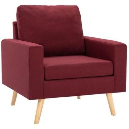 Fauteuil Rouge bordeaux Tissu Vidaxl Rouge bordeaux