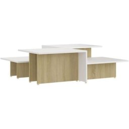 Tables basses 2 pcs Chêne sonoma et blanc Bois d'ingénierie Vidaxl sonoma oak and white
