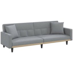 Canapé-lit avec coussins gris clair tissu vidaXL - Gris clair