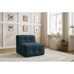 Canapé modulable Bobochic Chauffeuse 1 place sans accoudoir pour canapé modulable kleber Bleu foncé