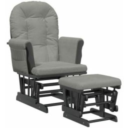 Chaise berçante avec repose-pied Gris clair Tissu Vidaxl Light grey