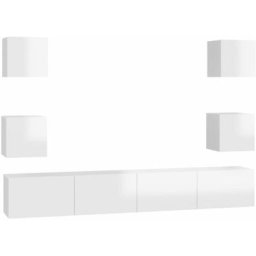 Vidaxl - Ensemble de meubles tv 6 pcs Blanc brillant Aggloméré Blanc brillant