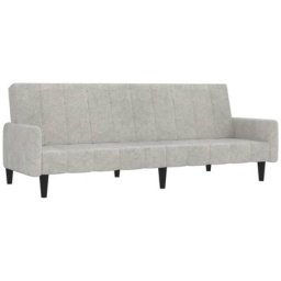 Vidaxl - Canapé-lit à 2 places Gris clair Tissu microfibre Gris clair