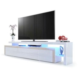 Tv Lowboard armario mesa de televisión Leon V3 en blanco, diferentes colores - Blanc haute