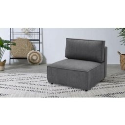 Canapé modulable Bobochic Chauffeuse 1 place pour canapé modulable nihad tissu velours côtelé Gris