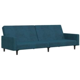 Hommoo - Canape-lit a 2 places Bleu Velours