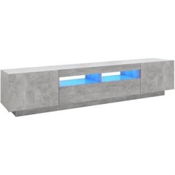 Meuble tv avec lumières led Gris béton 200x35x40 cm Vidaxl Gris béton
