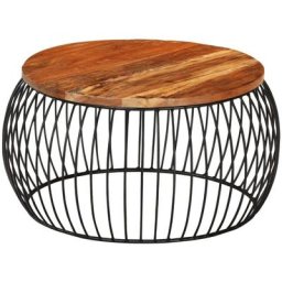 Table basse Ø68 cm Bois de récupération solide Vidaxl n/a