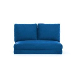 Pouf convertible 2 places Joude Velours Bleu - Bleu