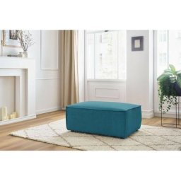 Pouf Bobochic Pouf compact nihad velours côtelé Bleu foncé - Bleu foncé