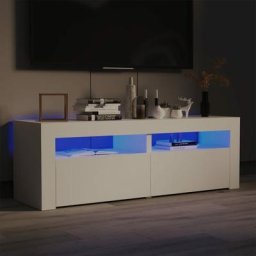 Kalisse - Meuble tv avec lumières led Blanc 120x35x40 cm,design élégant,pour Salon