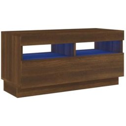 Meuble TV avec lumières LED Chêne marron 80x35x40 cm vidaXL - Chêne marron