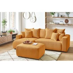 Canapé d'angle convertible Bobochic Canapé d'angle réversible convertible coffre envy velours