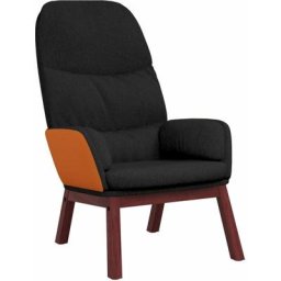 Chaise de relaxation Noir Tissu vidaXL - Black