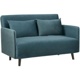 Drawer - Canapé convertible 2 places en velours - Belushi - Couleur - Bleu Canard