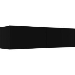 Lexlife - Meuble tv suspendu contemporain en Aggloméré Déco Noir - 120 x 30 x 30 cm