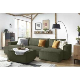 Pouf Bobochic Pouf nihad velours côtelé Vert clair - Vert clair