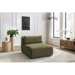Canapé modulable Bobochic Chauffeuse 1 place sans accoudoir pour canapé modulable jeanne tissu