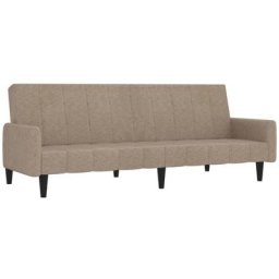 Vidaxl - Canapé-lit à 2 places Taupe Tissu microfibre Taupe