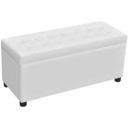 Pouf de rangement Cuir synthétique Blanc Vidaxl Blanc
