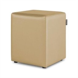 Pouf Cube Similicuir Beige 1 unité Beige - Beige
