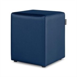 Pouf Cube Similicuir Bleu 1 UNITÉ Bleu - Bleu