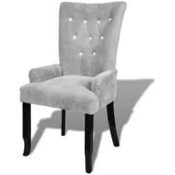 Fauteuil Argenté Velours Vidaxl Argent