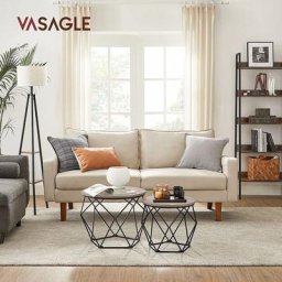 VASAGLE Tables Basses, Lot de 2, Tables d'Appoint, Tables de Salon, Bouts de Canapé, Cadre en Acier