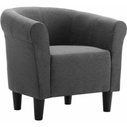 Fauteuil Gris foncé Tissu Vidaxl Gris foncé