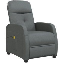 Fauteuil inclinable de massage Gris foncé Tissu vidaXL - Gris foncé