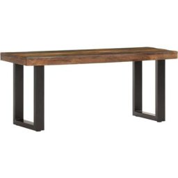 Banc 110 cm Bois de récupération solide et acier Vidaxl n/a
