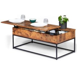 Table basse plateau relevable dayton effet vieilli design industriel