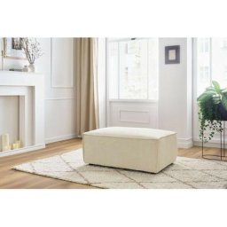 Pouf Bobochic Pouf compact nihad velours côtelé Beige - Beige