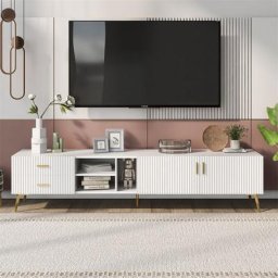 Meuble tv 75 pouces - tv Stand pour Télévision Lowboard Armoire tv Table de Console Centre de