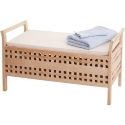 Banc de rangement HW C-B61, coffre de linge avec coussin et compartiment de rangement, bois de