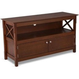GOPLUS Meuble TV pour Téléviseurs, Banc TV avec Étagère et 2 Portes, Console de Rangement pour