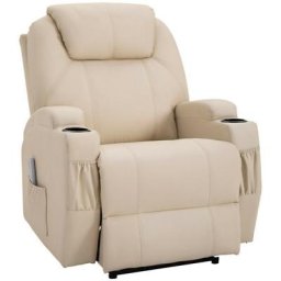MH - Fauteuil de relaxation éléctrique massant inclinable charlotte Crème