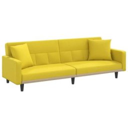 Vidaxl - Canapé-lit avec coussins jaune clair tissu Yellow