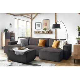 Pouf Bobochic Pouf nihad velours côtelé Marron - Marron