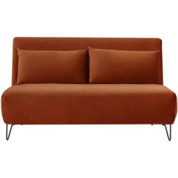 Canapé convertible 2 places en velours - Joe Harper - Couleur - Rouille - Drawer