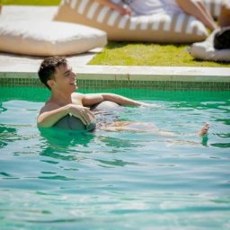 Pouf Bouée pour Piscine blanc - blanc