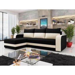 Harvey - canapé d'angle réversible - convertible - avec coffre - en tissu - 4 places - style