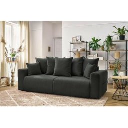 Canapé droit convertible Bobochic Canapé droit convertible coffre envy Gris foncé - Gris foncé