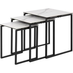 Kamma Ensemble de 3 tables gigognes, blanc. - Blanc
