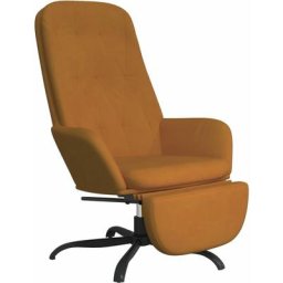 Chaise de relaxation avec repose-pied Marron Velours Vidaxl Marron
