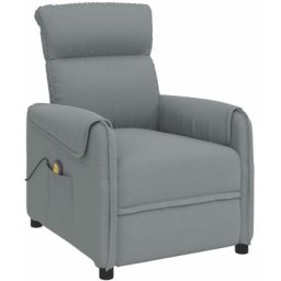 Fauteuil de massage Gris clair Tissu Vidaxl Gris clair