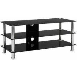 Meuble TV Noir 90 x 40 x 40 cm Verre trempé vidaXL - Noir