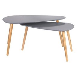 Lot De 2 Tables Gigogne Galet Gris Home Deco Factory