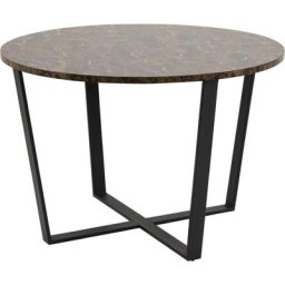 Amst Table de salle à manger, impression marbre marron.